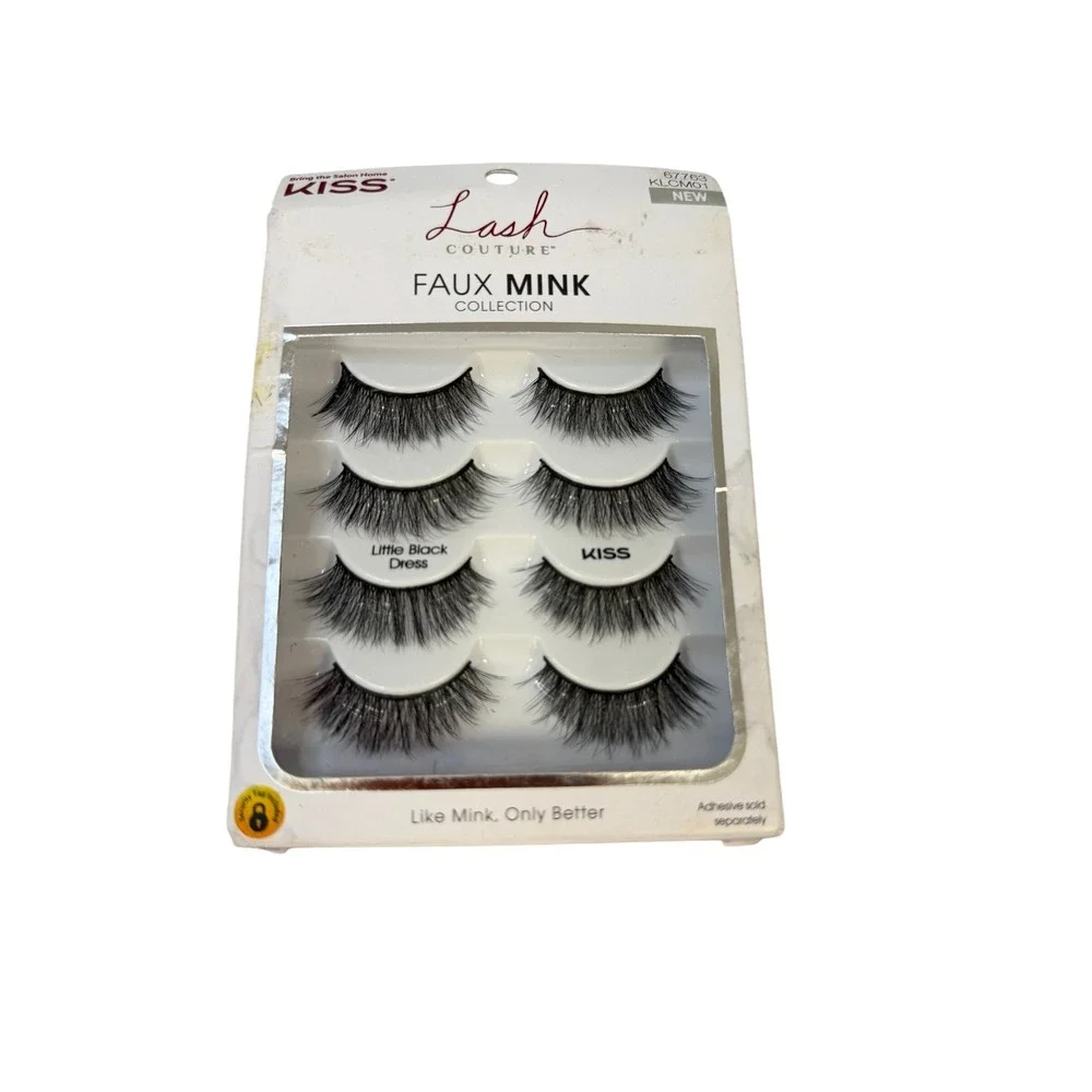 KISS Lash Couture Faux Mink Collection Little Black Dress False Eyelashes 4 Pair